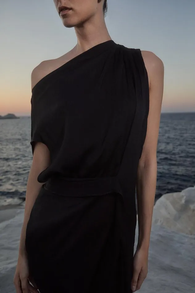 BONDI BORN Dresses Ardea Draped Dress 8211 Black 8211 Women