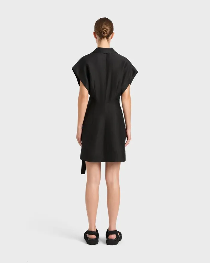 BONDI BORN Dresses Bormio Wrap Mini Dress 8211 Black 8211 Women BONDI BORN Dresses Bormio Wrap Mini Dress 8211 Black 8211 Women