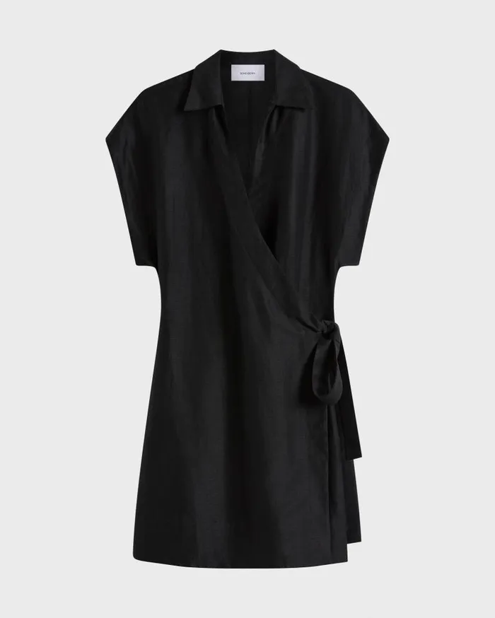 BONDI BORN Dresses Bormio Wrap Mini Dress 8211 Black 8211 Women BONDI BORN Dresses Bormio Wrap Mini Dress 8211 Black 8211 Women