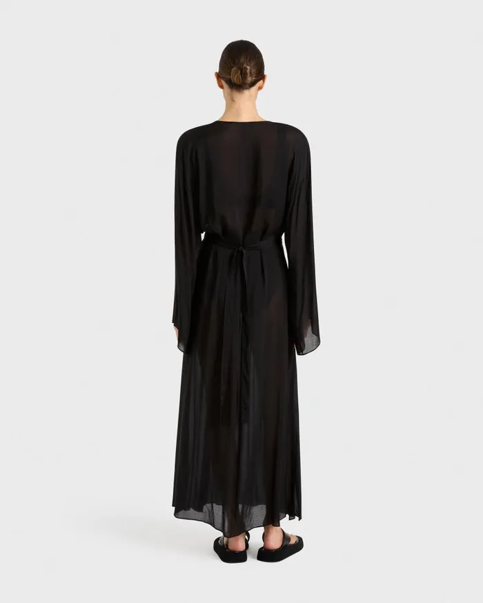 BONDI BORN Dresses Cremona Plunge Front Maxi Coverup 8211 Black 8211 Women