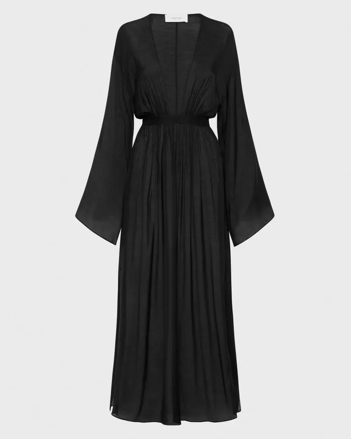 BONDI BORN Dresses Cremona Plunge Front Maxi Coverup 8211 Black 8211 Women