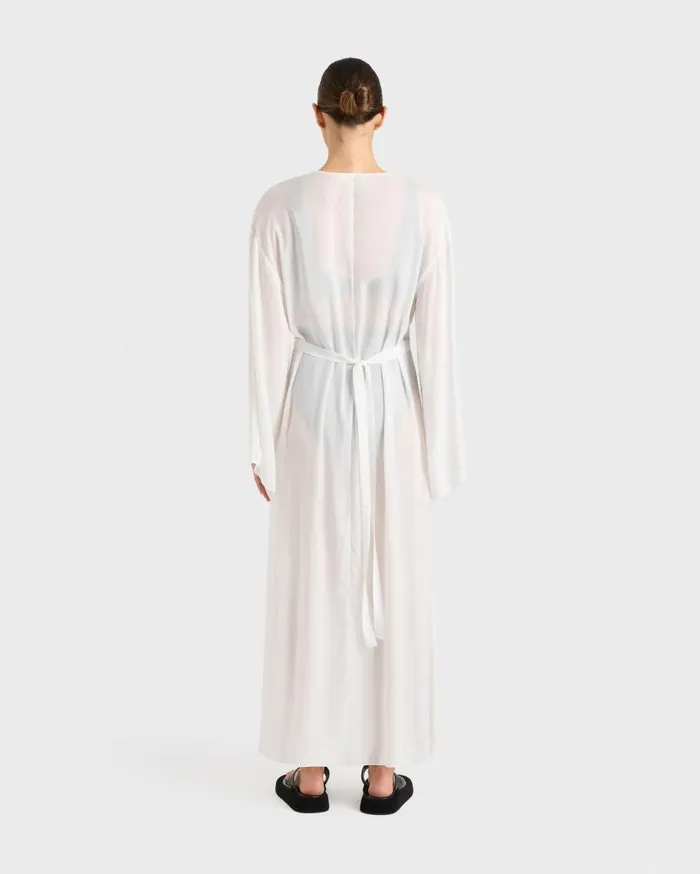 BONDI BORN Dresses Cremona Plunge Front Maxi Coverup 8211 White 8211 Women
