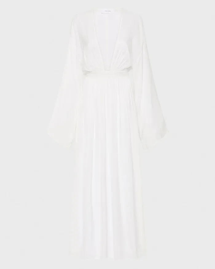 BONDI BORN Dresses Cremona Plunge Front Maxi Coverup 8211 White 8211 Women
