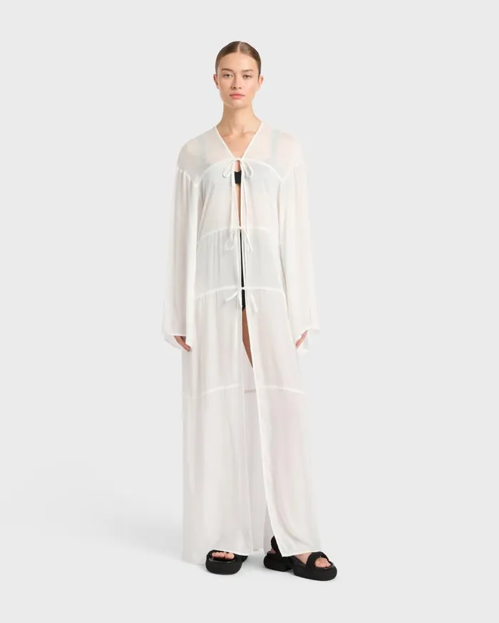 BONDI BORN Dresses Cremona TieFront Maxi Coverup 8211 White 8211 Women