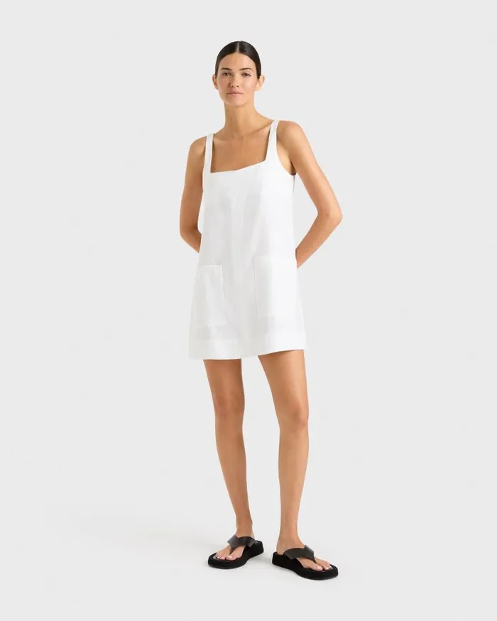 BONDI BORN Dresses Delphi Aline Mini Dress 8211 White 8211 Women