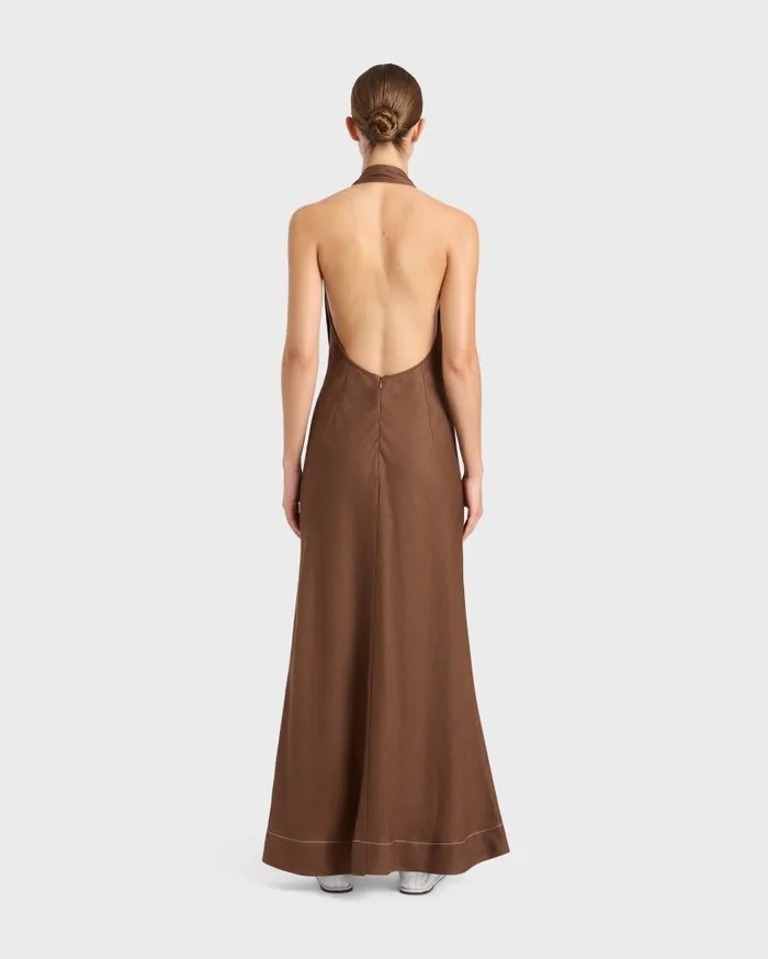 BONDI BORN Dresses Delphi Bias Maxi Dress 8211 Cocoa 8211 Women BONDI BORN Dresses Delphi Bias Maxi Dress 8211 Cocoa 8211 Women