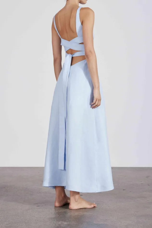 BONDI BORN Dresses Delphi Comino Linen Dress 8211 Arctic 8211 Women