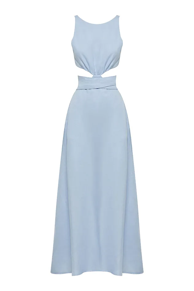 BONDI BORN Dresses Delphi Comino Linen Dress 8211 Arctic 8211 Women