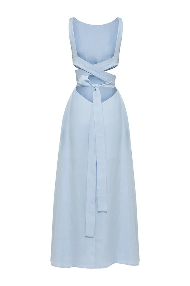 BONDI BORN Dresses Delphi Comino Linen Dress 8211 Arctic 8211 Women