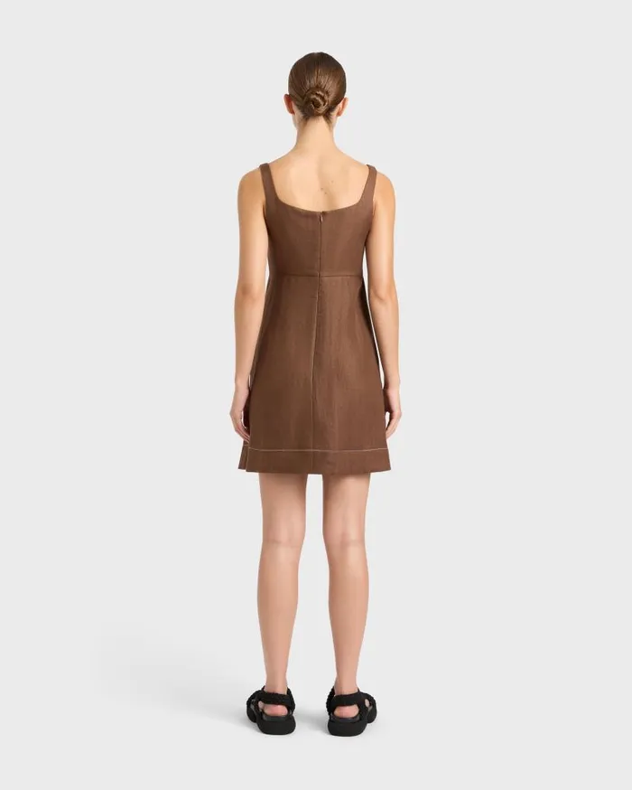 BONDI BORN Dresses Delphi Empire Mini Dress 8211 Cocoa 8211 Women BONDI BORN Dresses Delphi Empire Mini Dress 8211 Cocoa 8211 Women