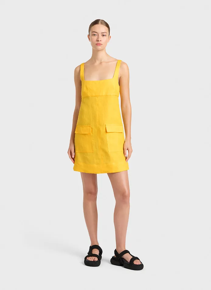 BONDI BORN Dresses Delphi Empire Mini Dress 8211 Daffodil 8211 Women