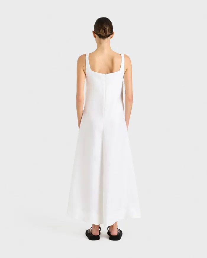 BONDI BORN Dresses Delphi Flared Maxi Dress 8211 White 8211 Women