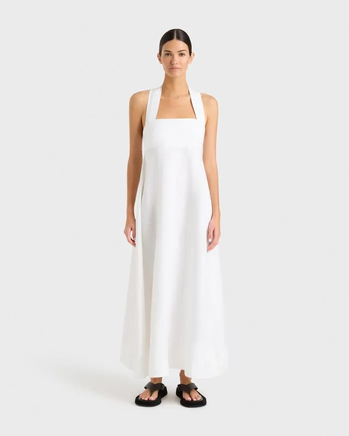 BONDI BORN Dresses Delphi Halter Maxi Dress 8211 White 8211 Women