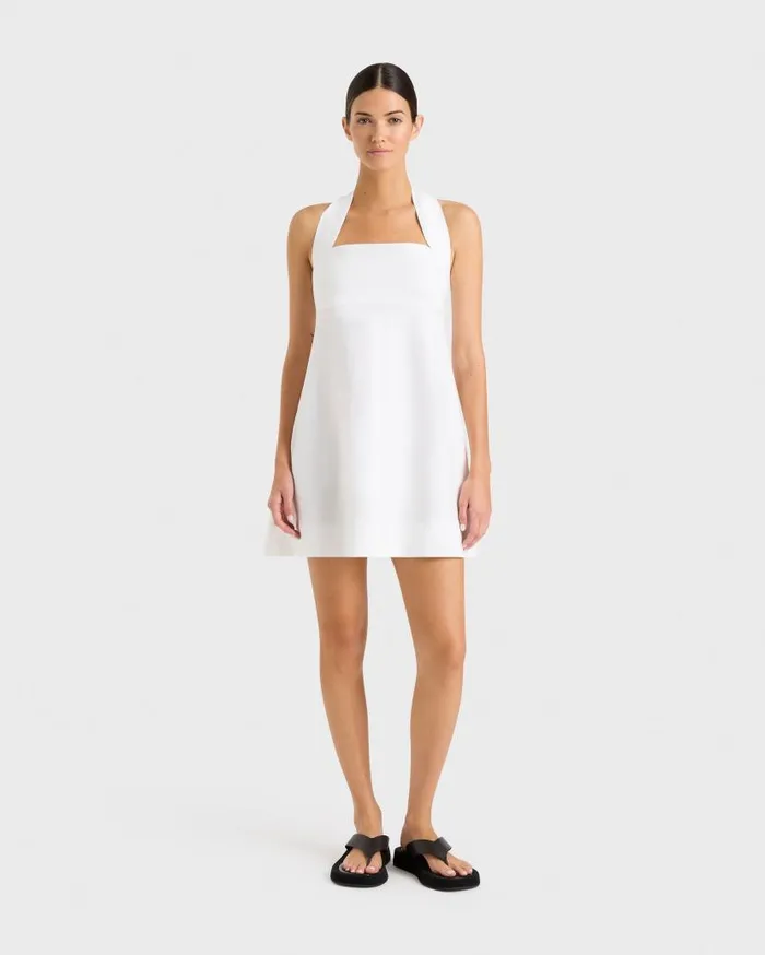 BONDI BORN Dresses Delphi Halter Mini Dress 8211 White 8211 Women