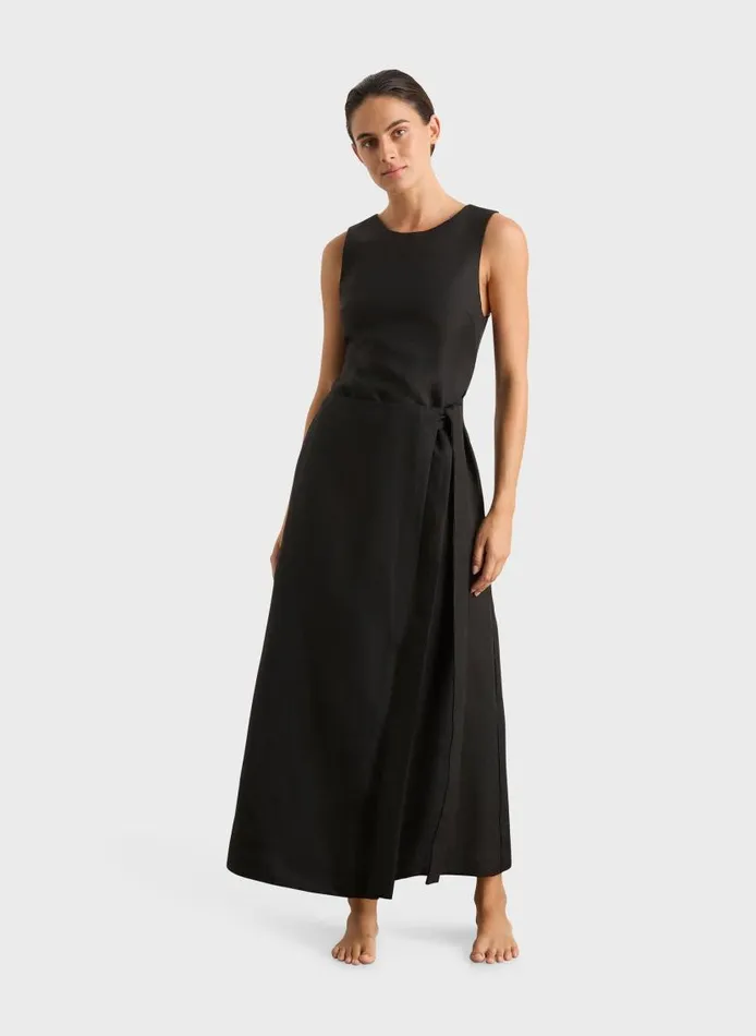 BONDI BORN Dresses Delphi Wrap Long Dress 8211 Black 8211 Women
