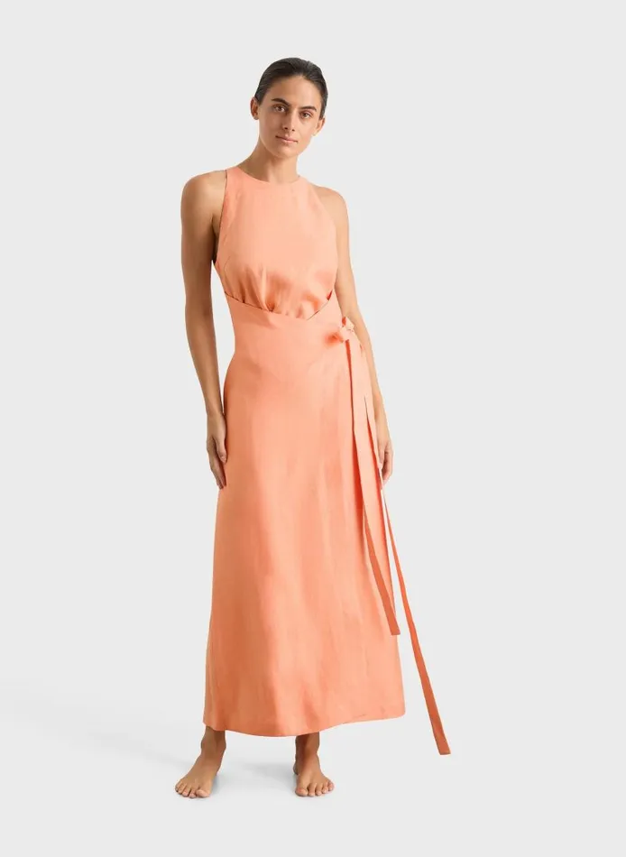 BONDI BORN Dresses Delphi Wrap Long Dress 8211 Sherbet 8211 Women