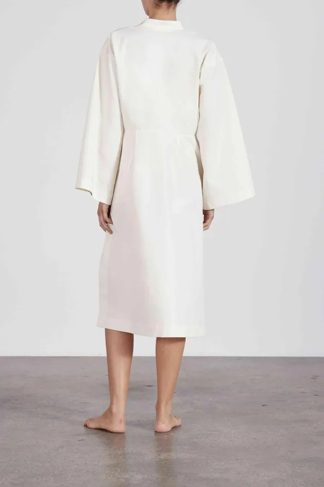 BONDI BORN Dresses Estel Midi Organic Cotton and Silk Dress 8211 Coconut 8211 Women