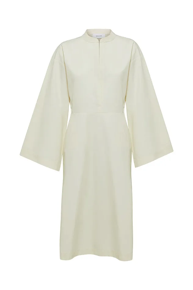 BONDI BORN Dresses Estel Midi Organic Cotton and Silk Dress 8211 Coconut 8211 Women