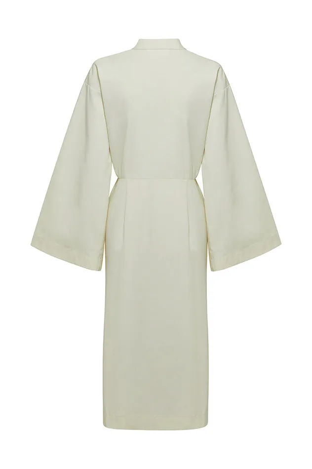 BONDI BORN Dresses Estel Midi Organic Cotton and Silk Dress 8211 Coconut 8211 Women