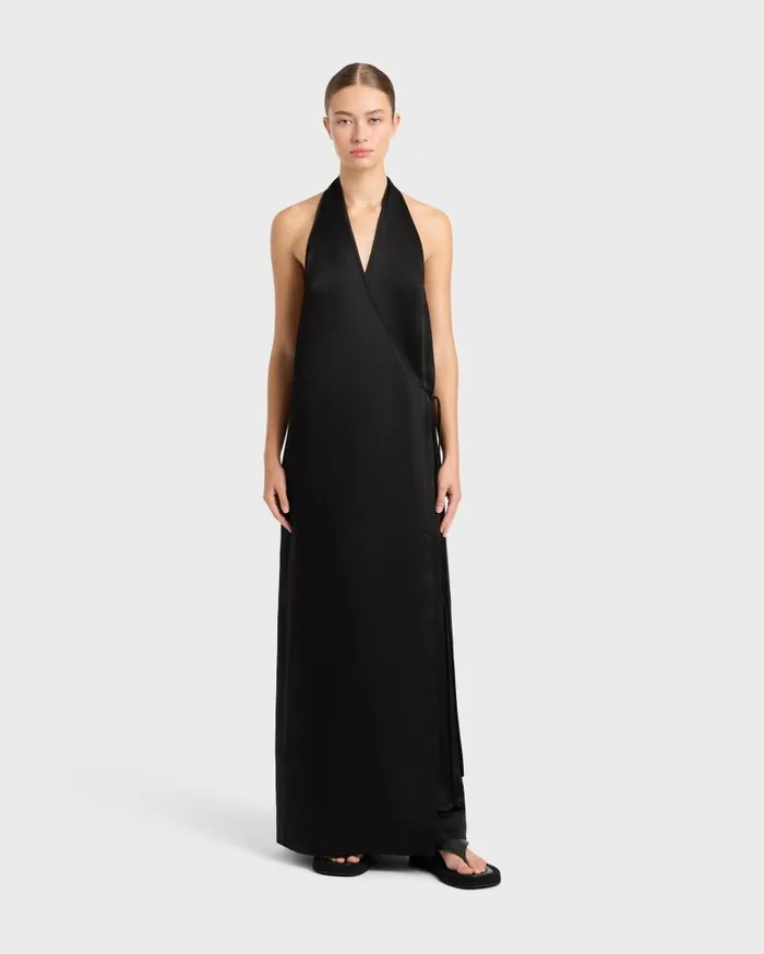 BONDI BORN Dresses Faro Halter Maxi Dress 8211 Black 8211 Women