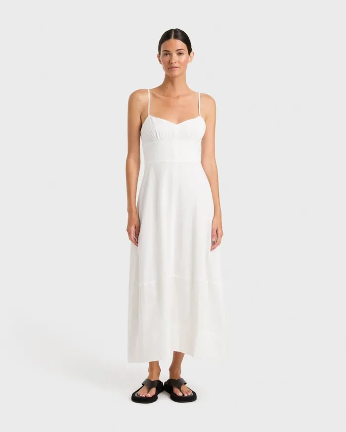 BONDI BORN Dresses Hastings Organic Cotton Midi Dress 8211 White 8211 Women