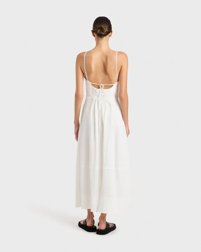 BONDI BORN Dresses Hastings Organic Cotton Midi Dress 8211 White 8211 Women