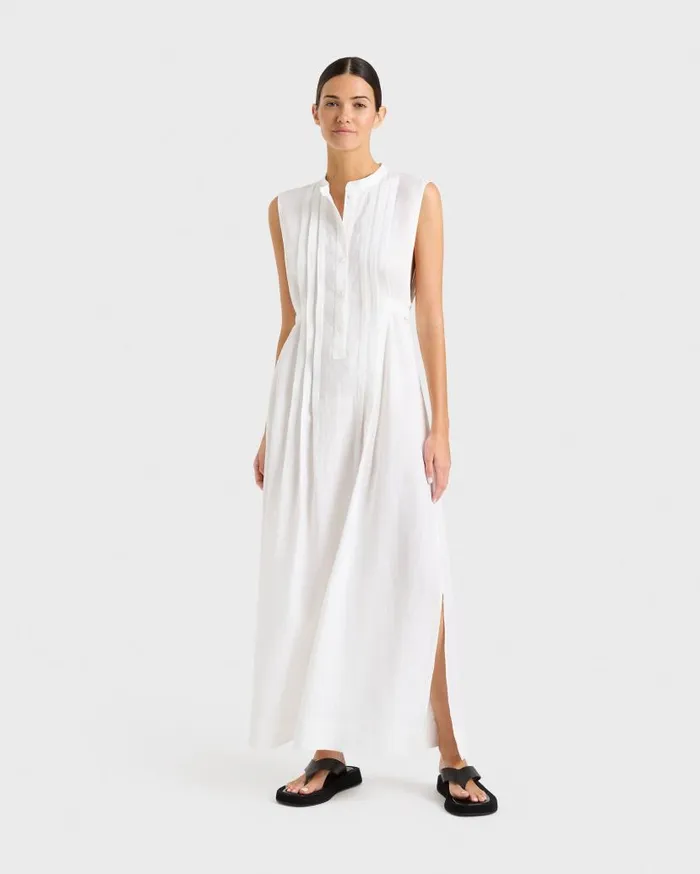 BONDI BORN Dresses Leiden Button Front Maxi Dress 8211 White 8211 Women