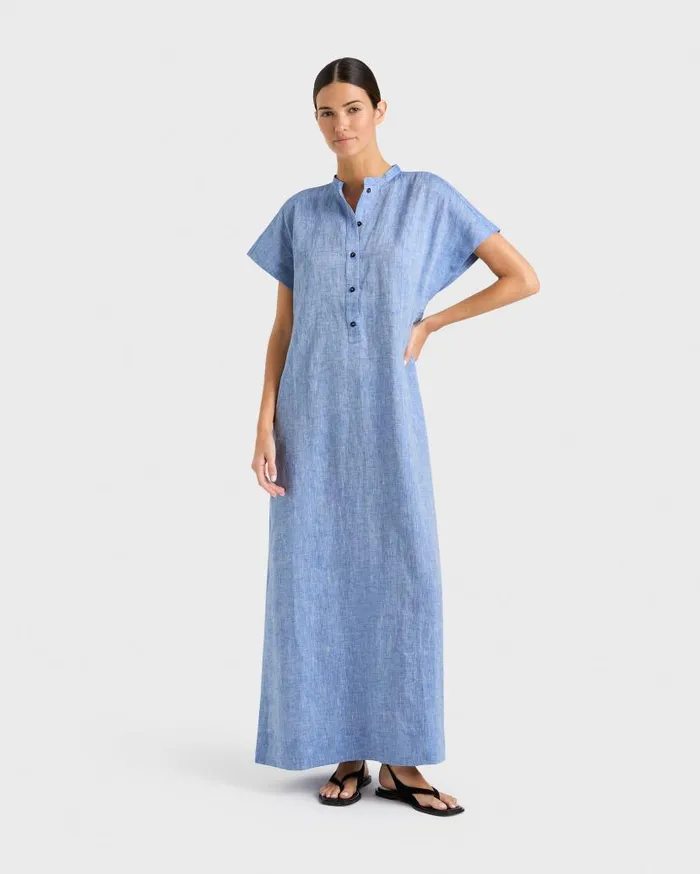 BONDI BORN Dresses Leiden Caftan Dress 8211 Denim 8211 Women