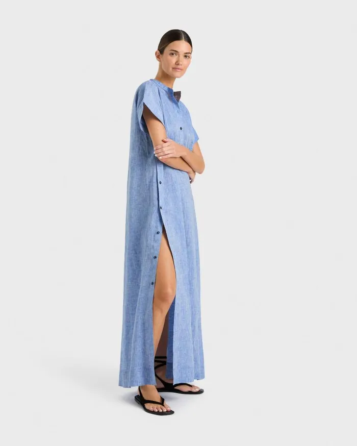 BONDI BORN Dresses Leiden Caftan Dress 8211 Denim 8211 Women