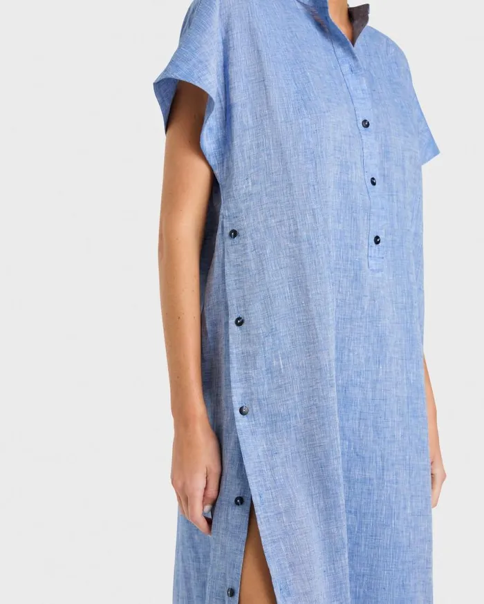 BONDI BORN Dresses Leiden Caftan Dress 8211 Denim 8211 Women