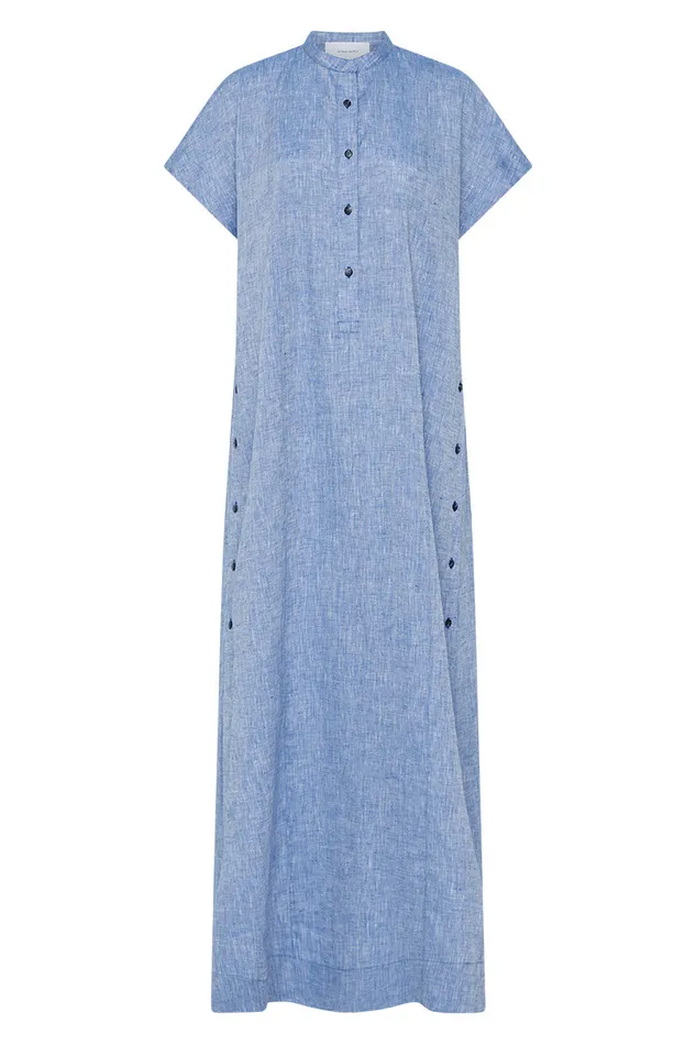 BONDI BORN Dresses Leiden Caftan Dress 8211 Denim 8211 Women
