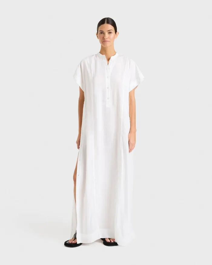 BONDI BORN Dresses Leiden Caftan Dress 8211 White 8211 Women