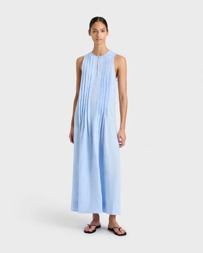 BONDI BORN Dresses Leiden Pleat Front Maxi Dress 8211 Sky 8211 Women