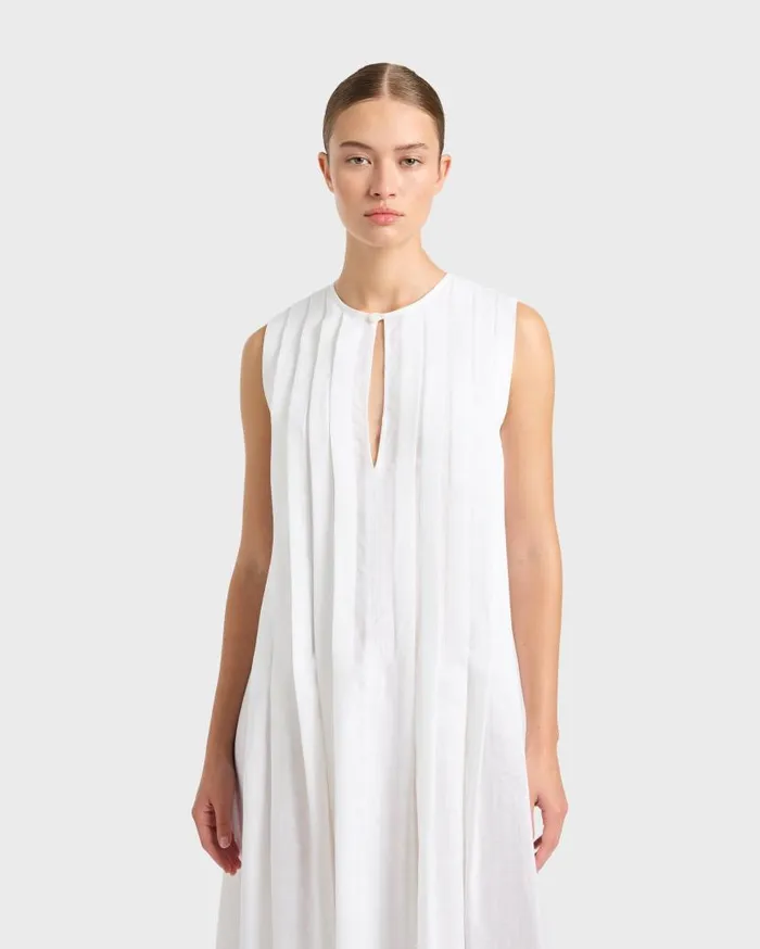 BONDI BORN Dresses Leiden Pleat Front Maxi Dress 8211 White 8211 Women BONDI BORN Dresses Leiden Pleat Front Maxi Dress 8211 White 8211 Women