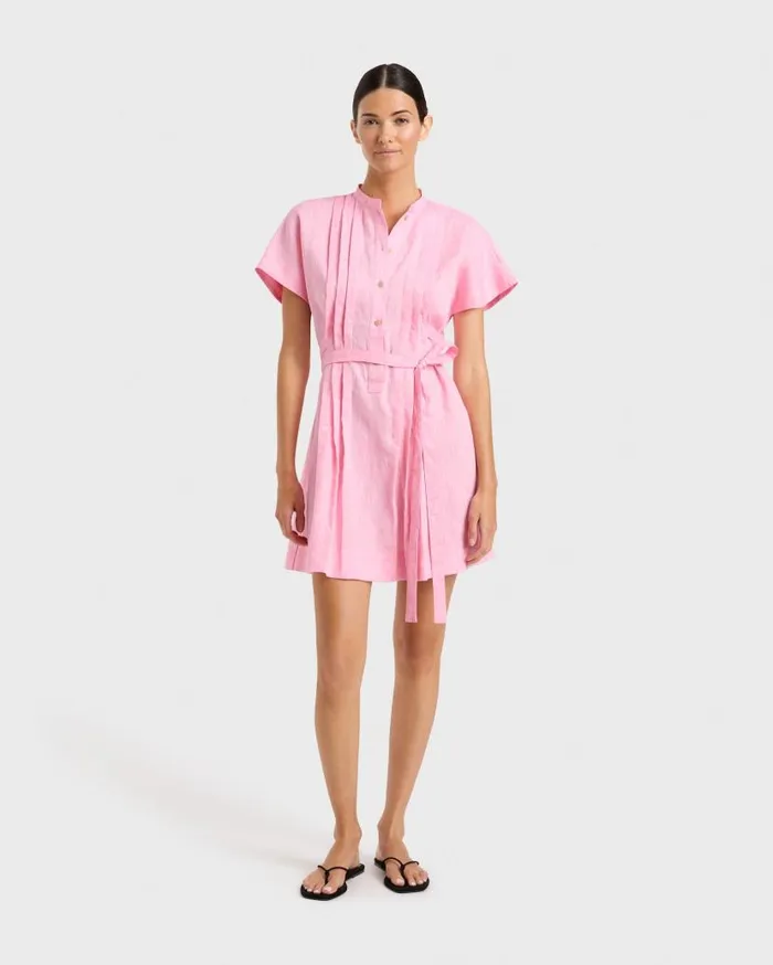 BONDI BORN Dresses Leiden Pleat Front Mini Dress 8211 Pink 8211 Women