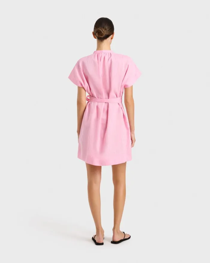 BONDI BORN Dresses Leiden Pleat Front Mini Dress 8211 Pink 8211 Women