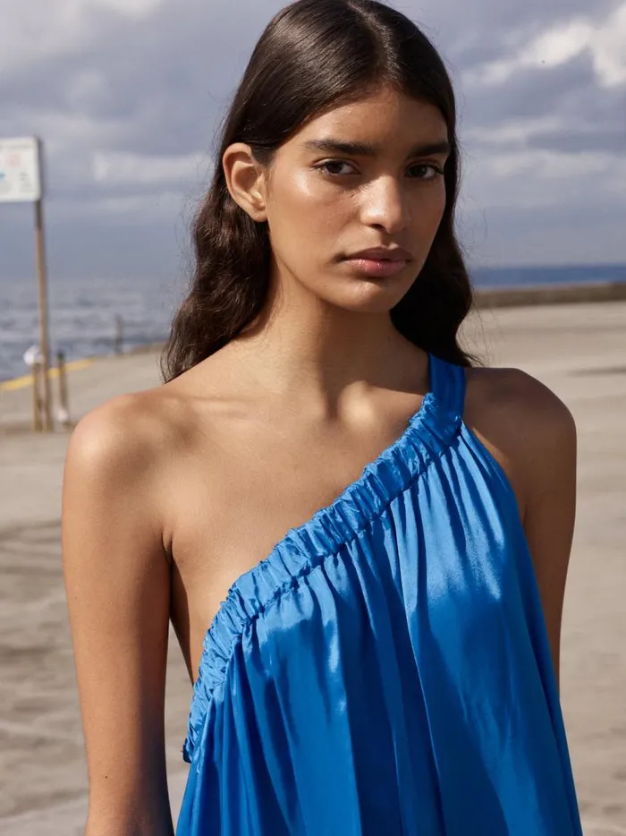 BONDI BORN Dresses Marfa Silk Mini Dress 8211 Cerulean 8211 Women