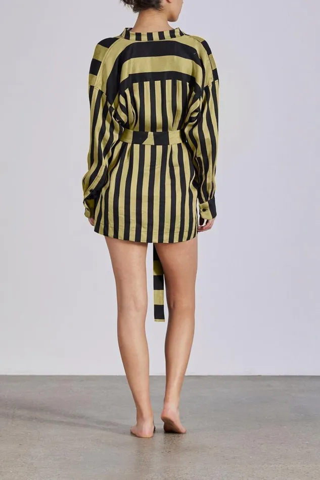 BONDI BORN Dresses Maroma Short Kaftan 8211 Apple Stripe 8211 Women