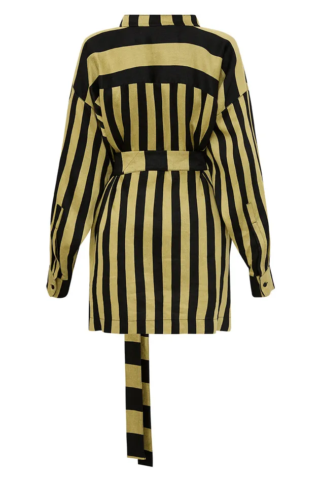 BONDI BORN Dresses Maroma Short Kaftan 8211 Apple Stripe 8211 Women