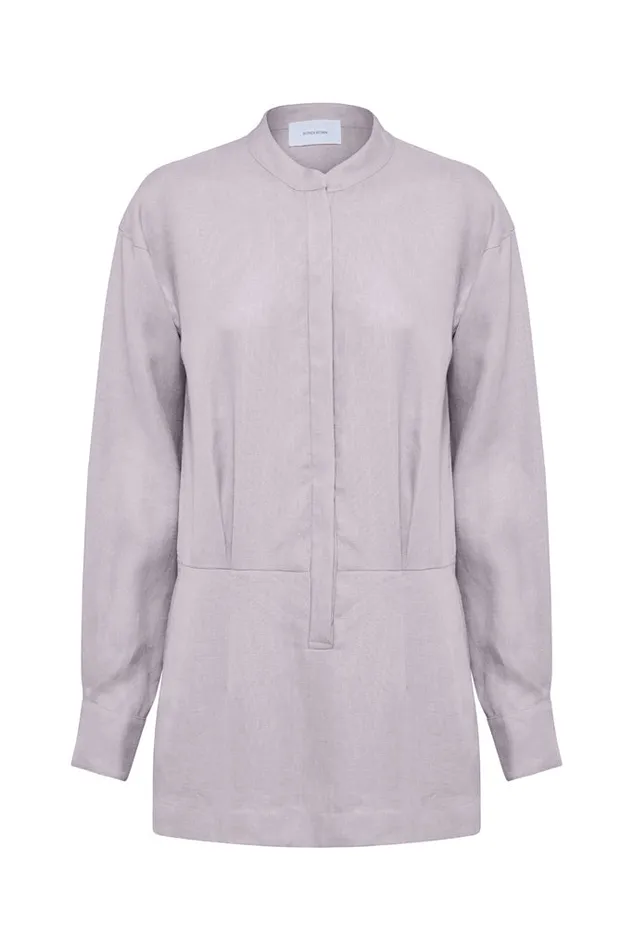 BONDI BORN Dresses Menton Organic Linen Mini 8211 Thistle 8211 Women
