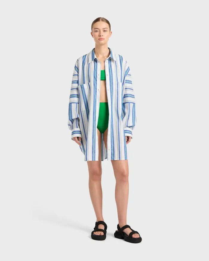 BONDI BORN Matching Separates Arezzo Oversize Shirt 8211 Lapis 8211 Women