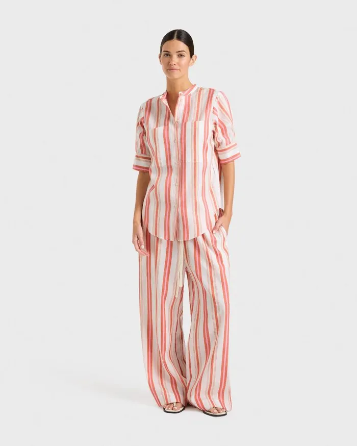 BONDI BORN Matching Separates Arezzo Short Sleeve Shirt 8211 Watermelon 8211 Women BONDI BORN Matching Separates Arezzo Short Sleeve Shirt 8211 Watermelon 8211 Women