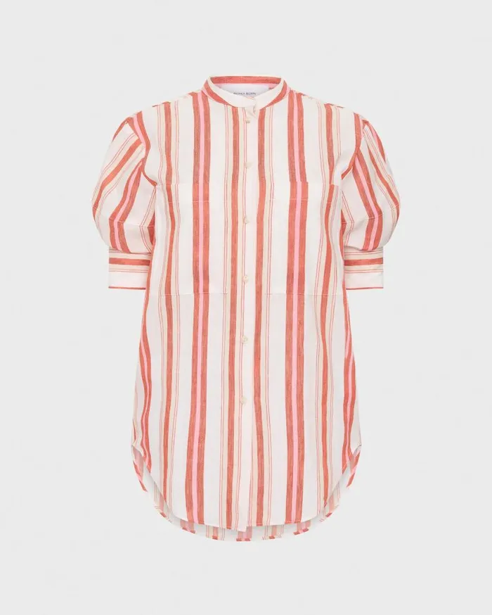 BONDI BORN Matching Separates Arezzo Short Sleeve Shirt 8211 Watermelon 8211 Women