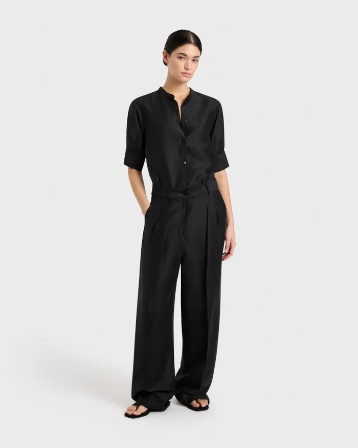 BONDI BORN Matching Separates Bormio Short Sleeve Shirt 8211 Black 8211 Women