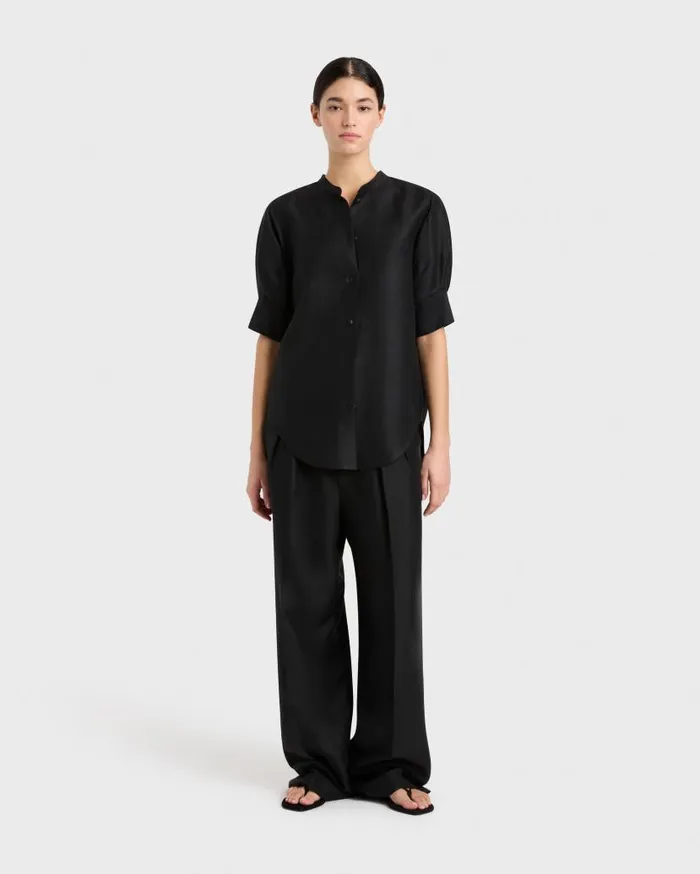 BONDI BORN Matching Separates Bormio Short Sleeve Shirt 8211 Black 8211 Women