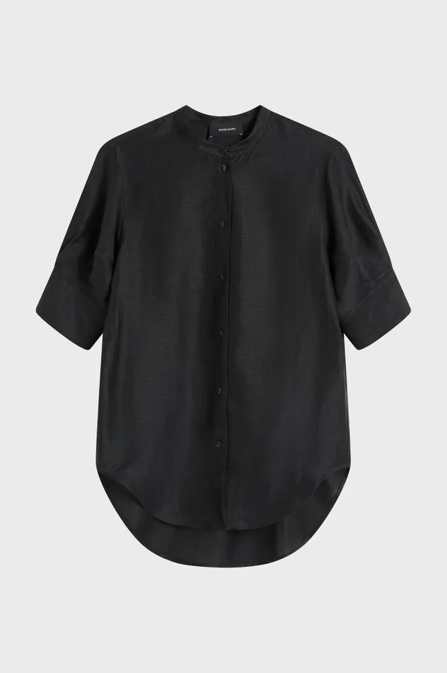 BONDI BORN Matching Separates Bormio Short Sleeve Shirt 8211 Black 8211 Women