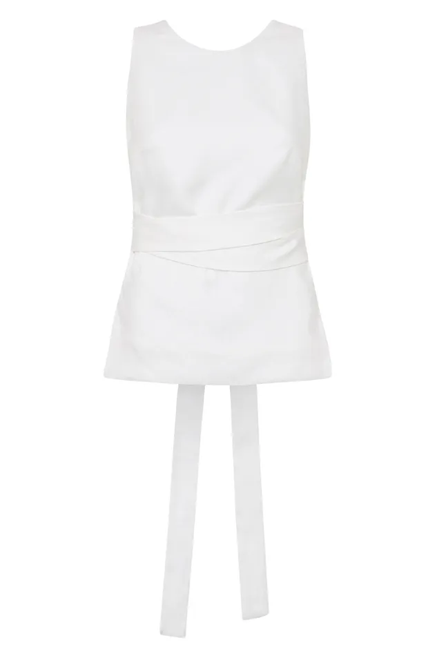 BONDI BORN Matching Separates Cabagan Tie Top 8211 White 8211 Women