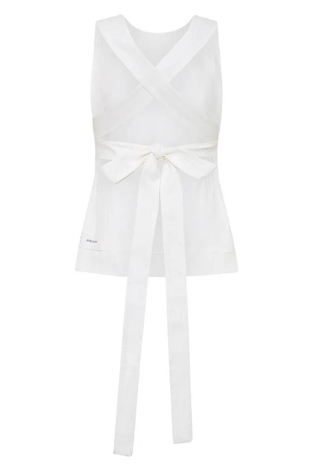 BONDI BORN Matching Separates Cabagan Tie Top 8211 White 8211 Women