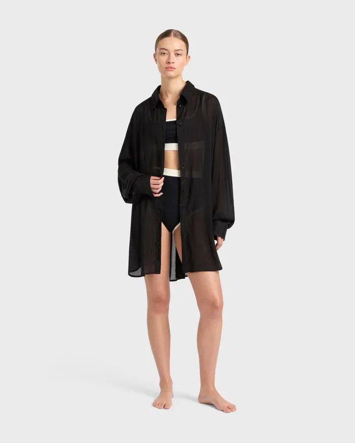 BONDI BORN Matching Separates Cremona Oversized Shirt 8211 Black 8211 Women