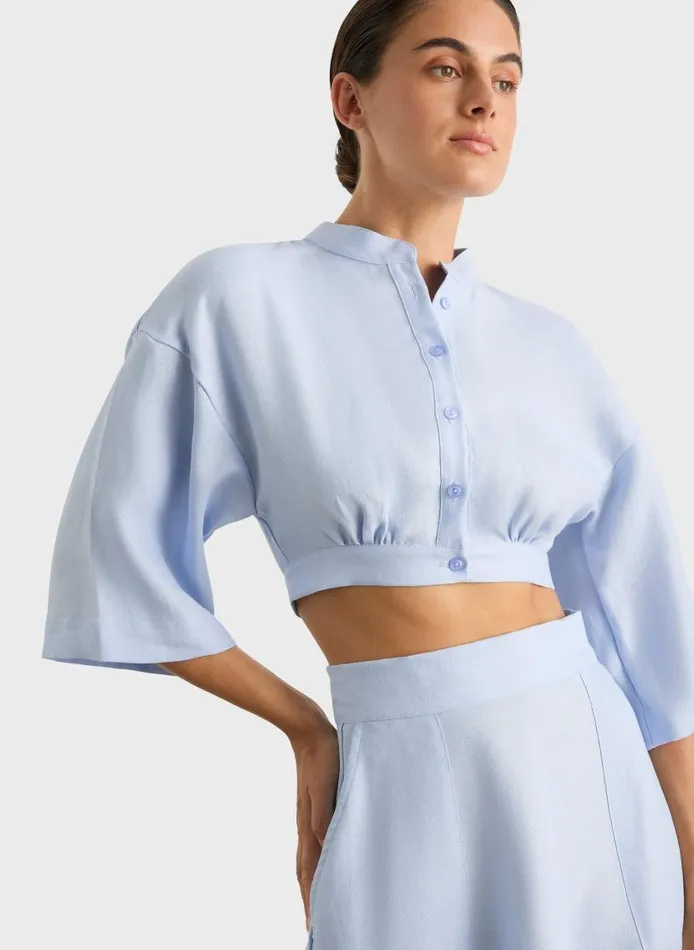BONDI BORN Matching Separates Delphi Cropped Top 8211 Azul 8211 Women